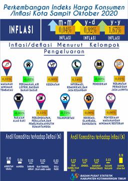 Bulan  Oktober 2020, Kota  Sampit  Mengalami  Inflasi  Sebesar  0,04 Persen.